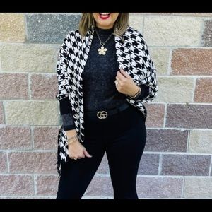 🖤SUPER SOFT WELL-MADE HOUNDSTOOTH DRAPE CARDIGAN! 🖤